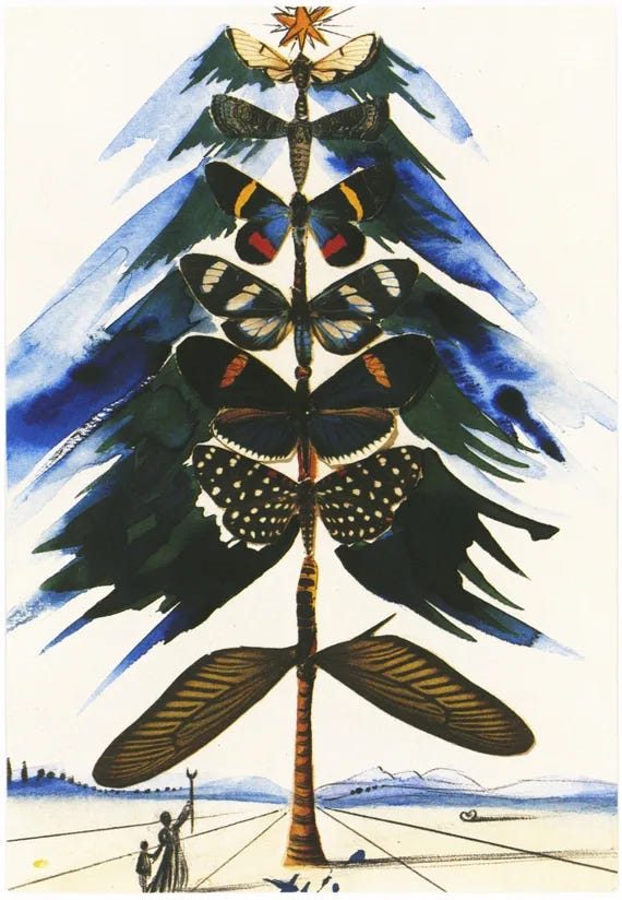 Salvador Dalí, Christmas with Butterflies , 1959