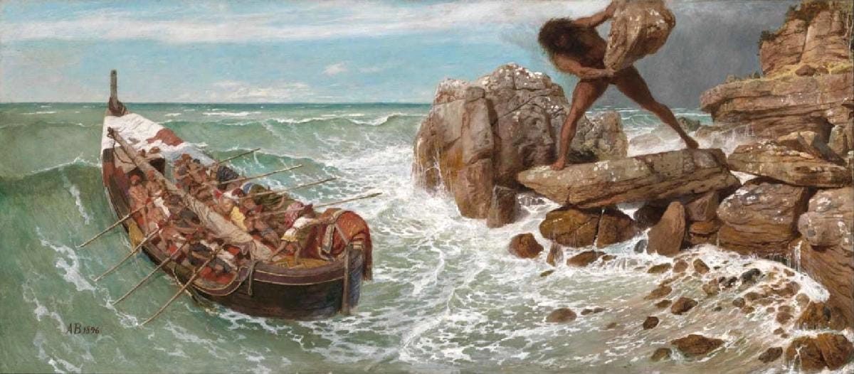 Arnold Böcklin, Odysseus and Polyphemus, 1896