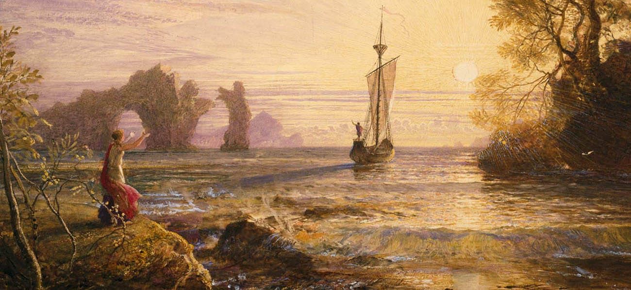 Samuel Palmer, Calypso’s Island, Departure of Ulysses, or Farewell to Calypso , 1848-49